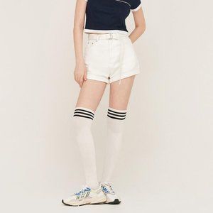 OIOI BELT SET DENIM PANTS_white